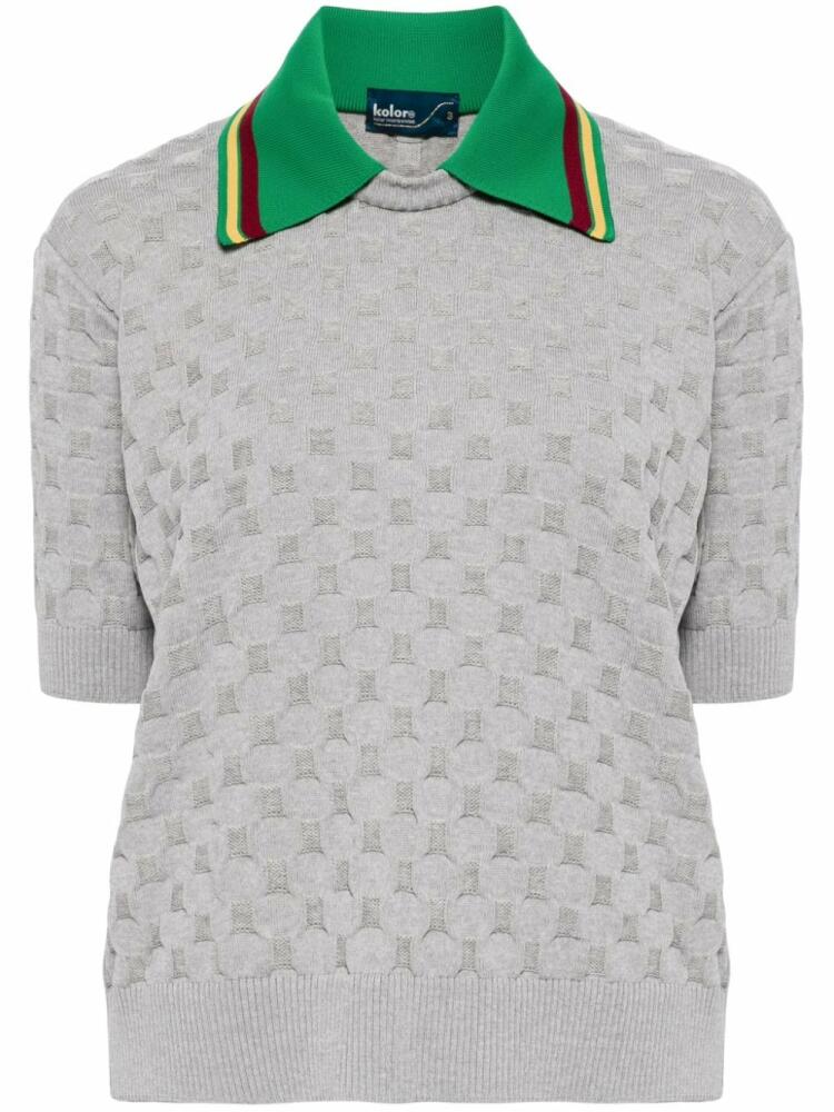 Kolor geometric knitted polo shirt - Grey Cover