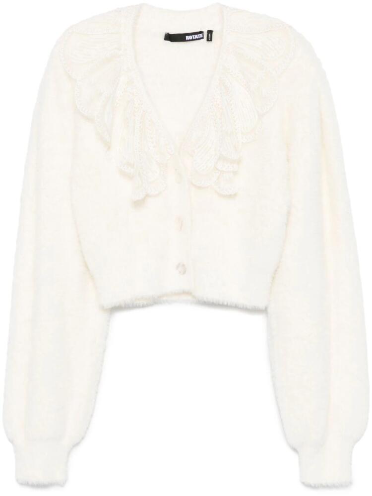 ROTATE BIRGER CHRISTENSEN lace collar knit cardigan - White Cover