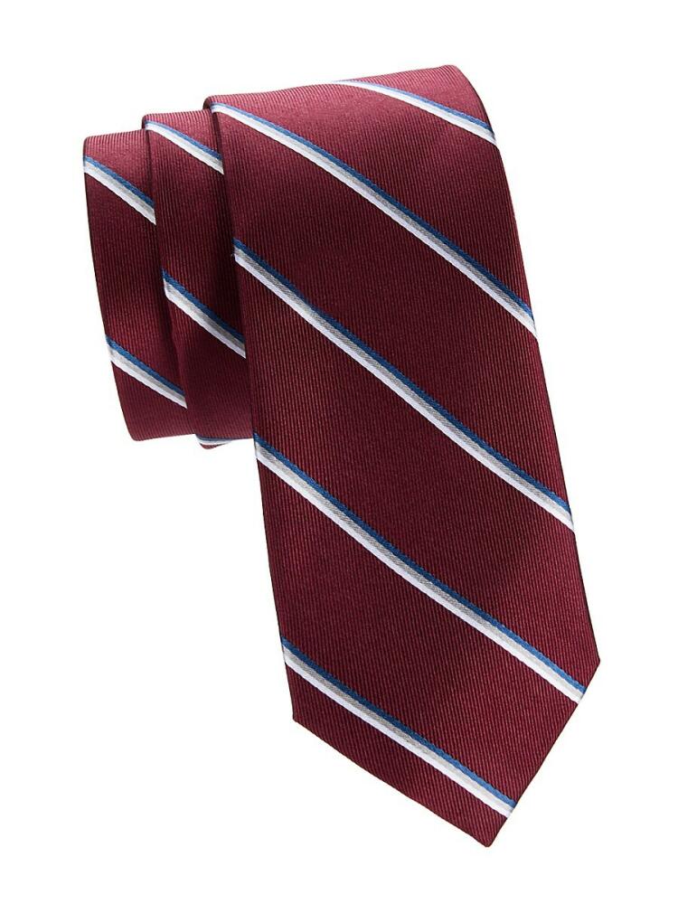 Ben Sherman Men's Striped Silk Tie - Burgundy Cover