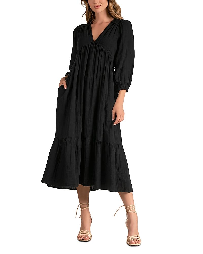 Elan V Neck Tiered Maxi Dress Cover