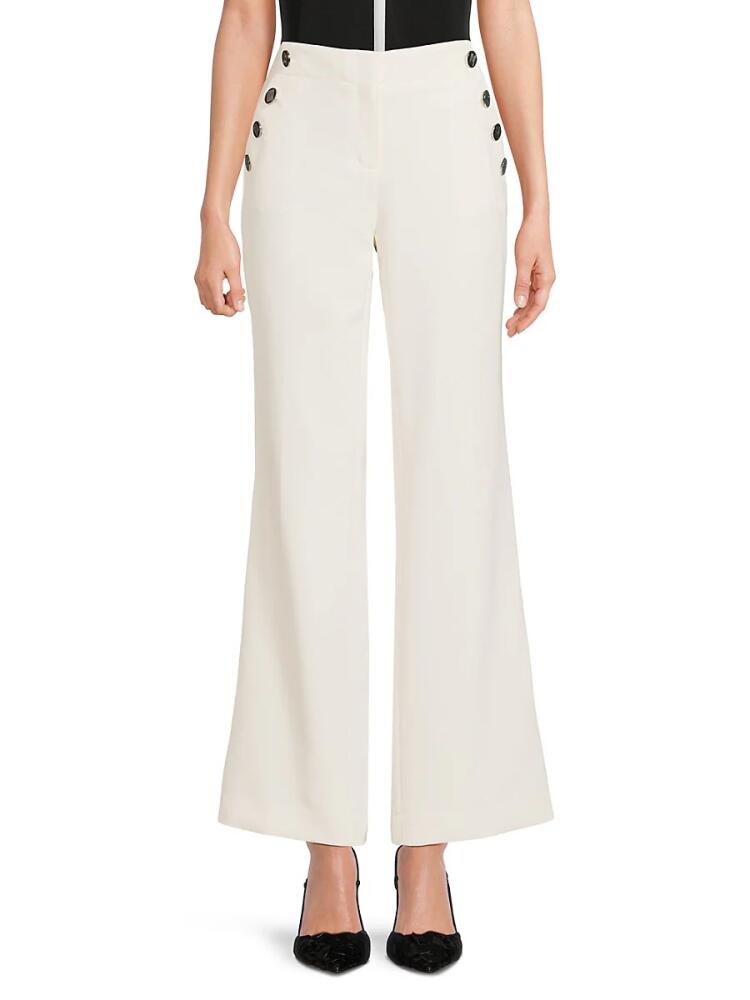 Karl Lagerfeld Paris Women's Solid Wide Leg Pants - Soft White Cover