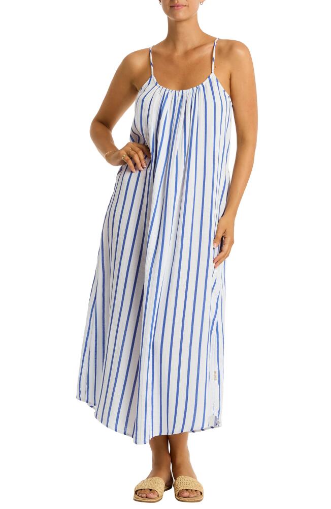 Sea Level Amalfi Day Cotton Gauze Cover-Up Slipdress in Blue Cover