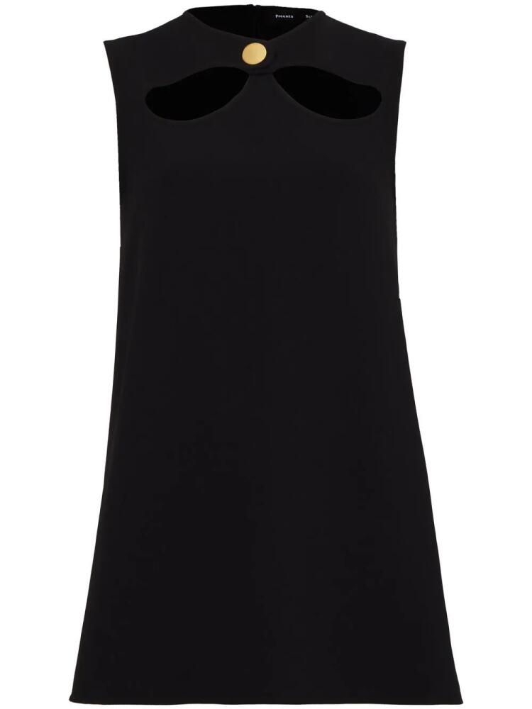 Proenza Schouler matte crepe cut-out top - Black Cover