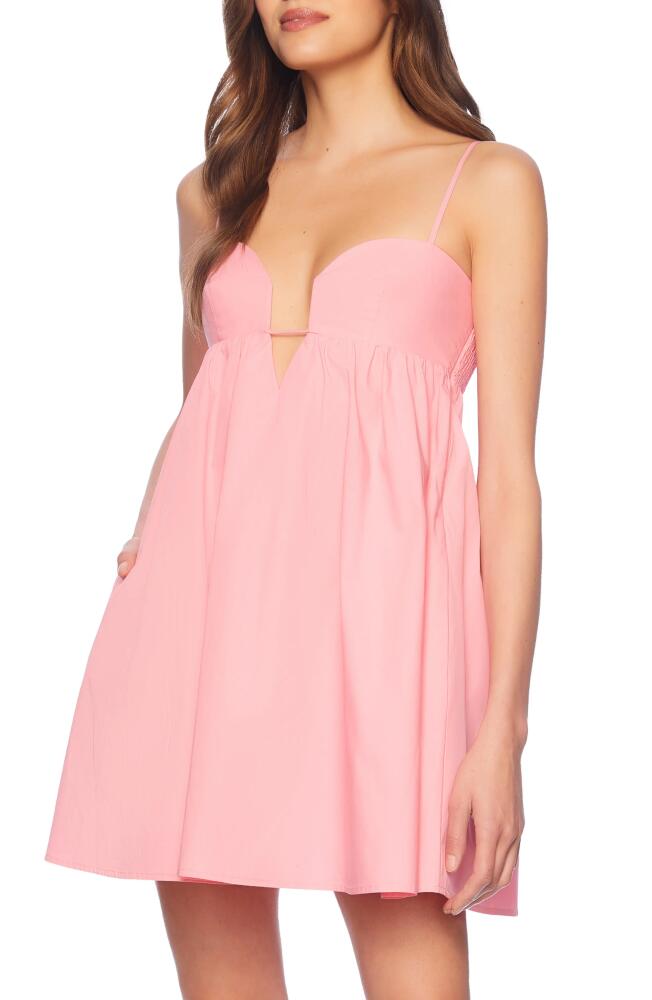 Susana Monaco Plunge Cotton Poplin Sundress in Knockout Pink Cover