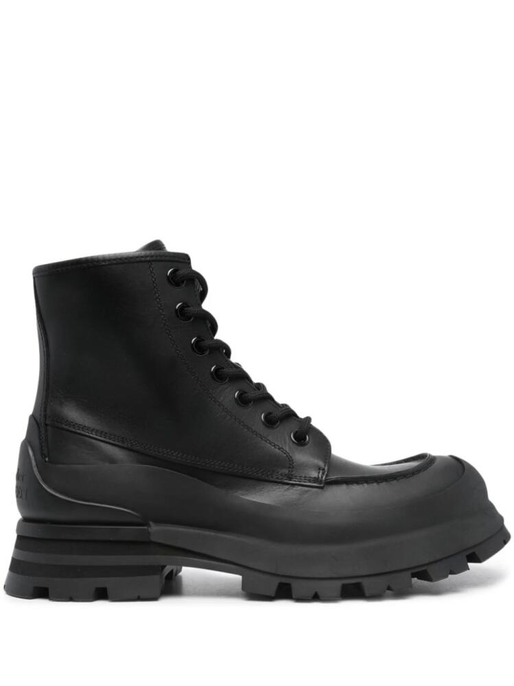 Alexander McQueen lace-up leather boots - Black Cover