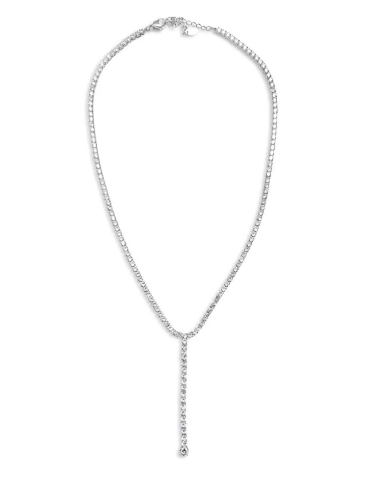 Hzmer Jewelry rhinestone-embellished lariat necklace - Silver Cover