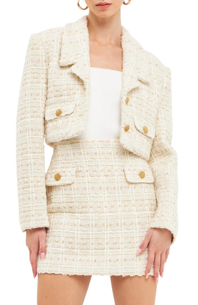 Endless Rose Premium Crop Tweed Jacket in Ivory Cover