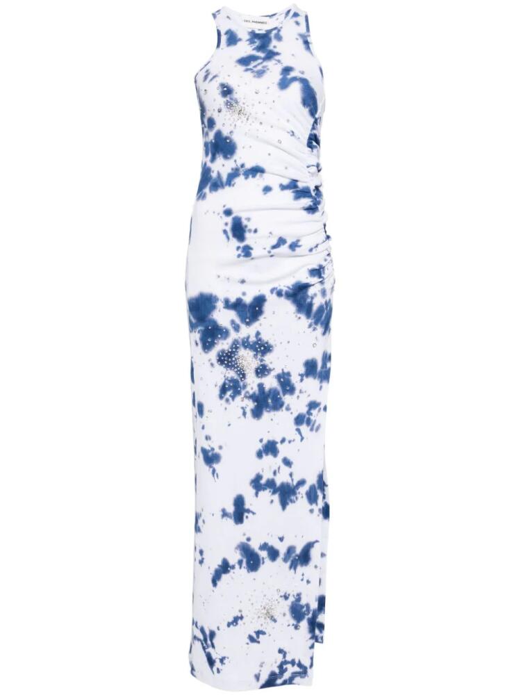 DES PHEMMES crystal-embellished tie-dye dress - Blue Cover