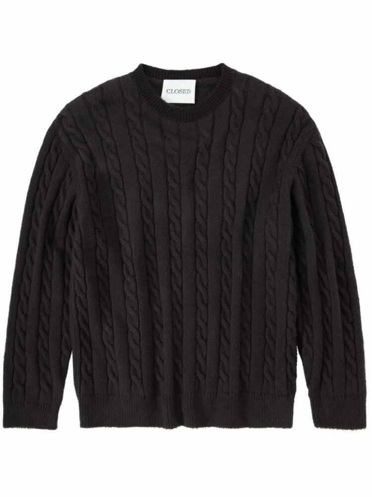 Closed cable-knit jumper - Black Cover