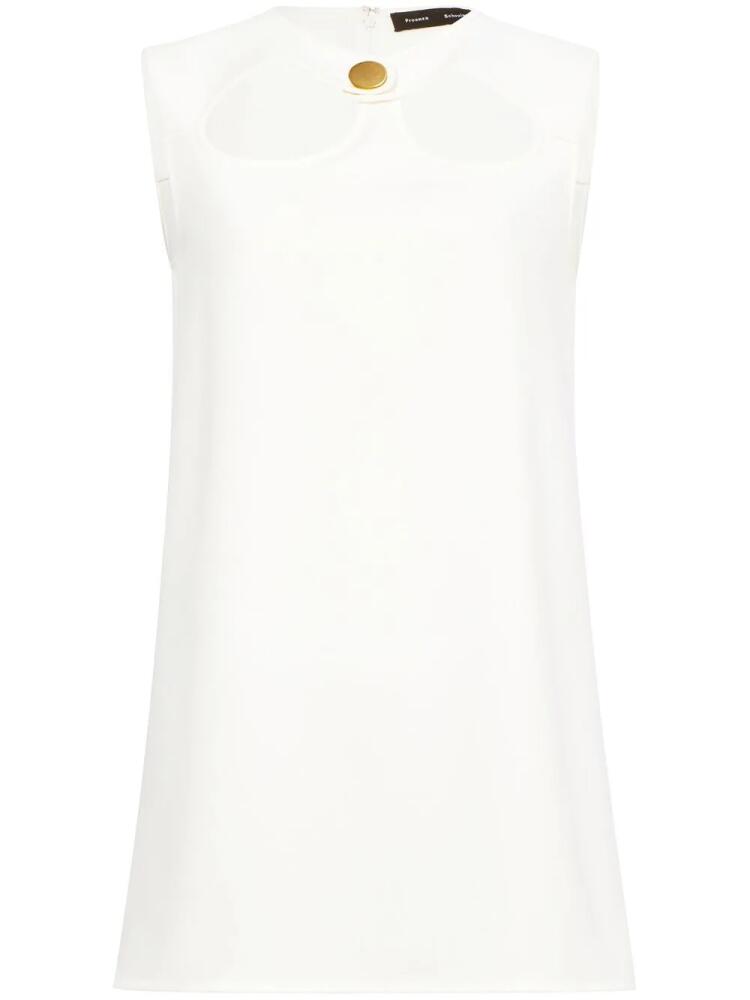 Proenza Schouler matte crepe cut-out top - White Cover