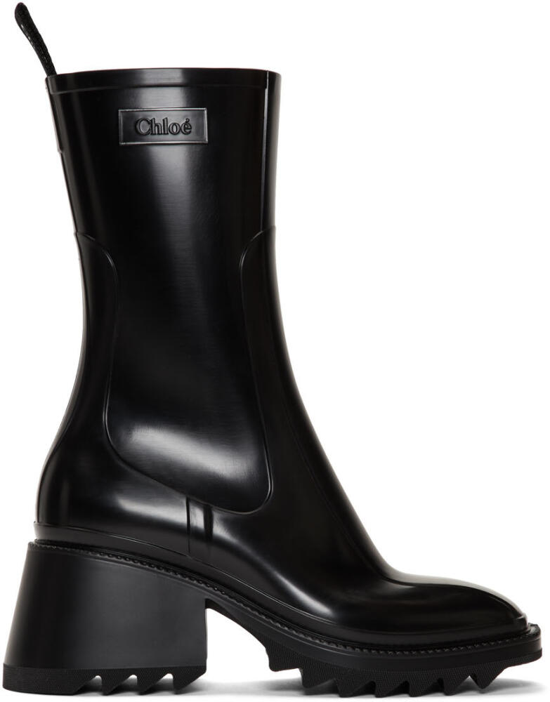 Chloé Black PVC Betty Rain Boots Cover