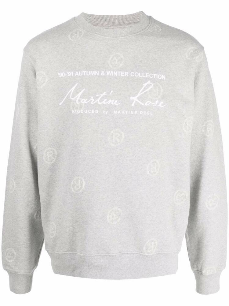 Martine Rose logo-print crew-neck sweatshirt - Grey Cover