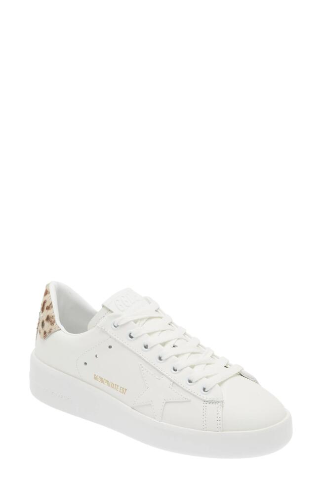 Golden Goose Purestar Sneaker in White/Leopard Cover