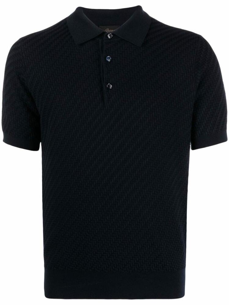 Brioni waffle-knit polo shirt - Blue Cover