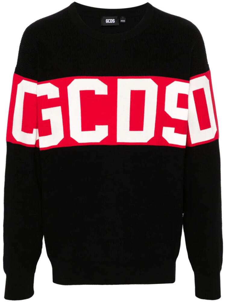 GCDS knitted-logo cotton jumper - Black Cover