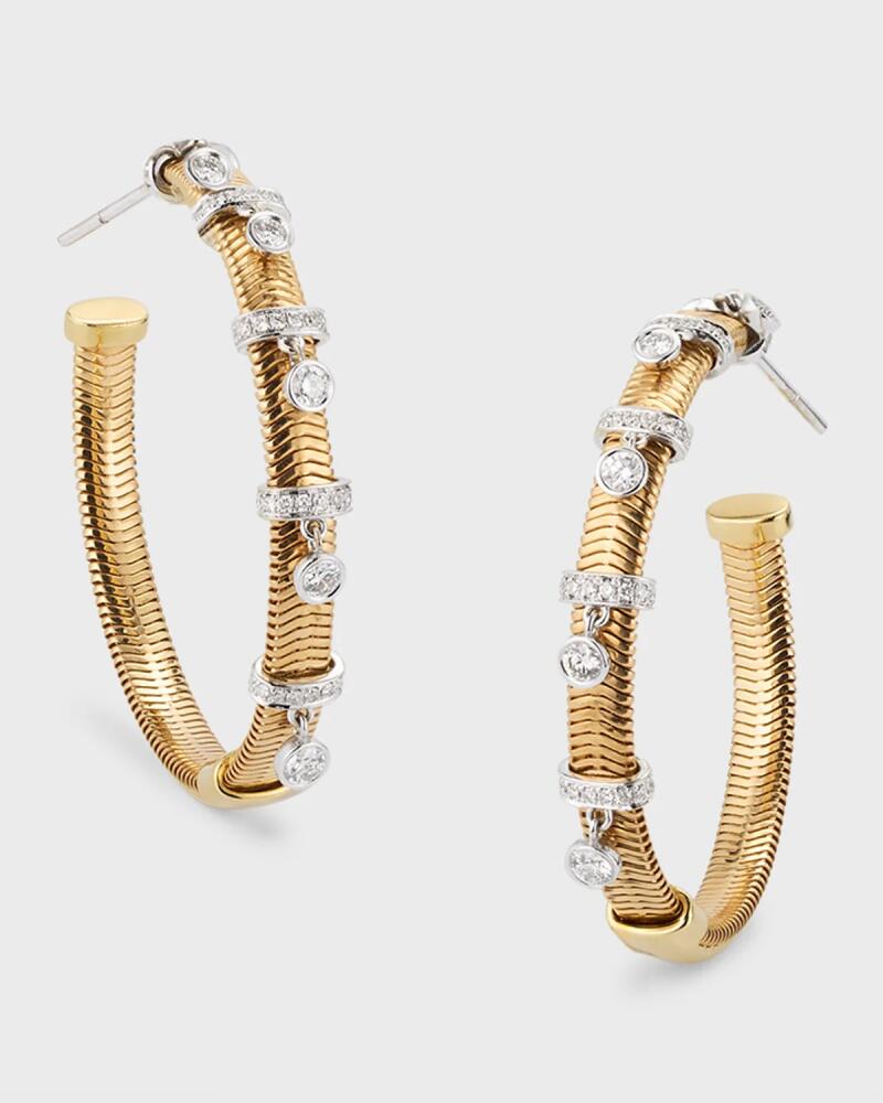 Nikos Koulis 18K Hoop Earrings with Diamond Charms Cover