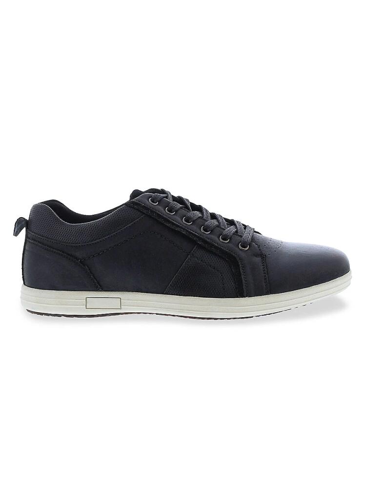 English Laundry Men's Aqua Low-Top Leather Sneakers - Black Cover