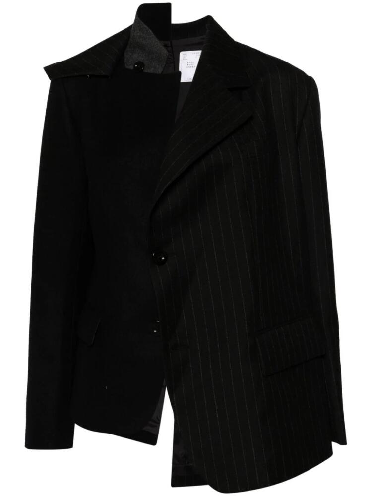 sacai asymmetric wool blazer - Black Cover