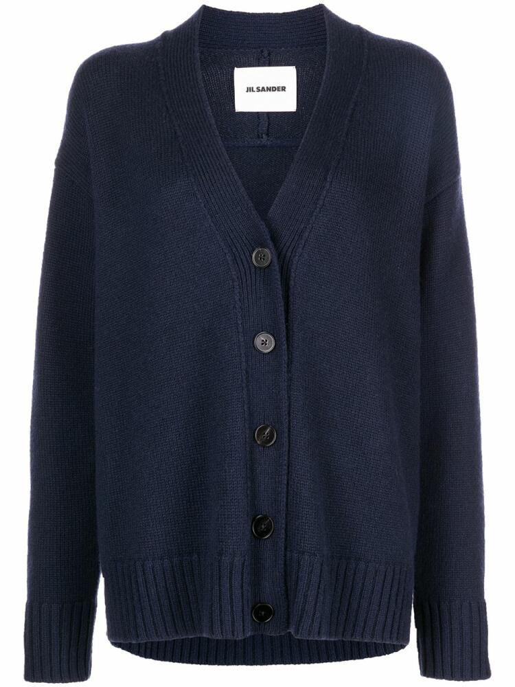 Jil Sander V-neck knitted cardigan - Blue Cover