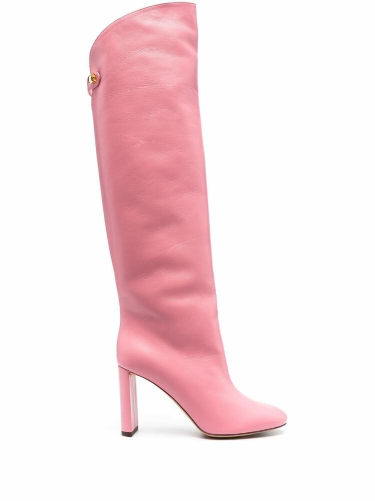 Maison Skorpios clip-fastening 100mm long boots - Pink Cover