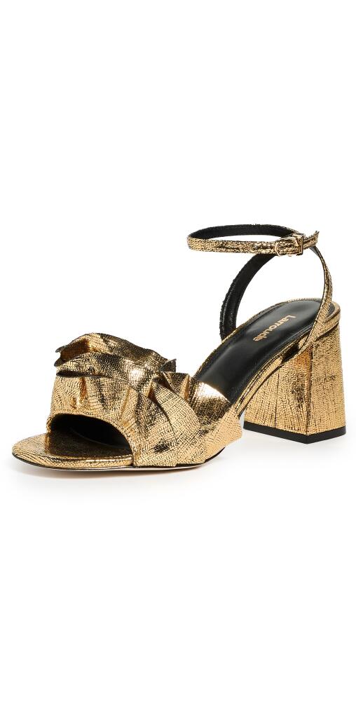 Larroude Selena Ruffle Sandals Gold Cover