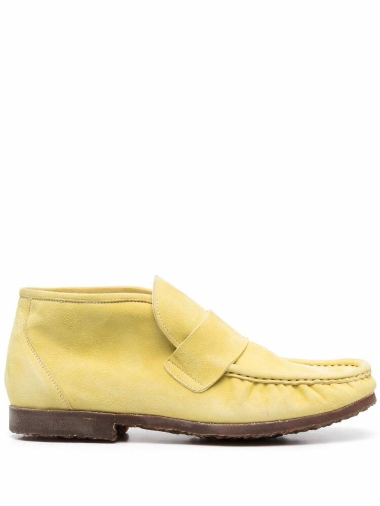 Premiata suede ankle-length loafers - Yellow Cover