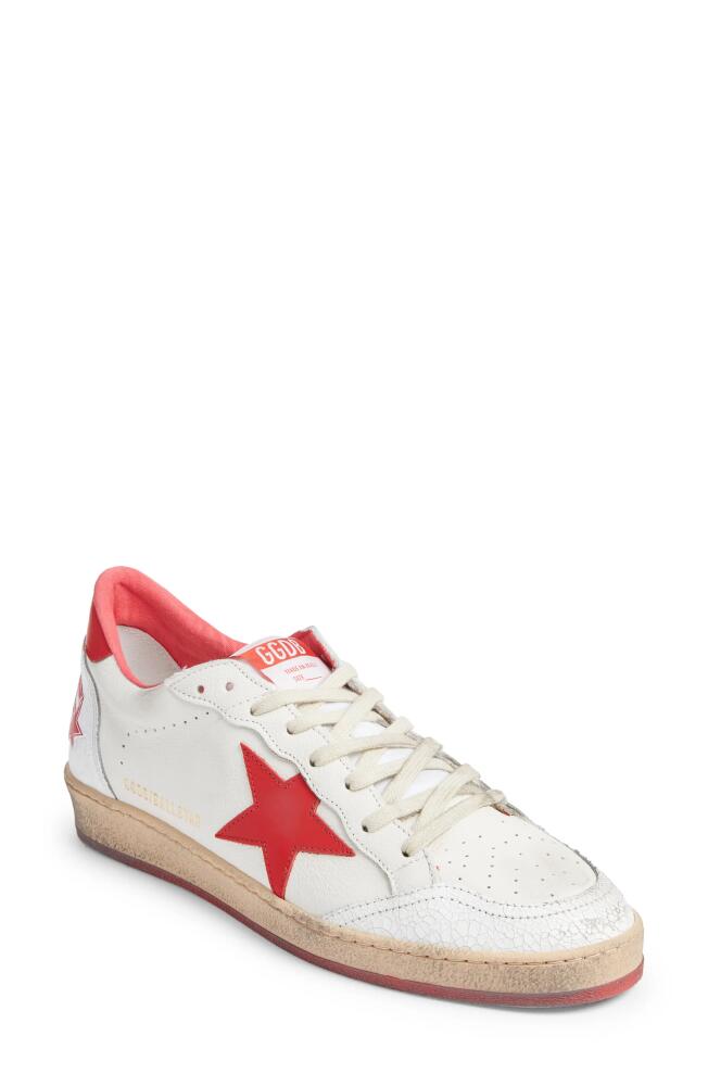 Golden Goose Ball Star Low Top Sneaker in White/Strawberry Red Cover