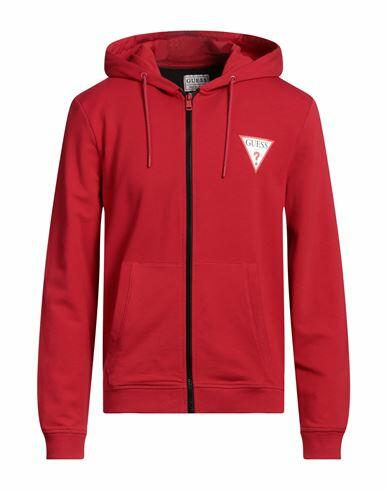 Guess Man Sweatshirt Red Organic cotton, Elastane Cover