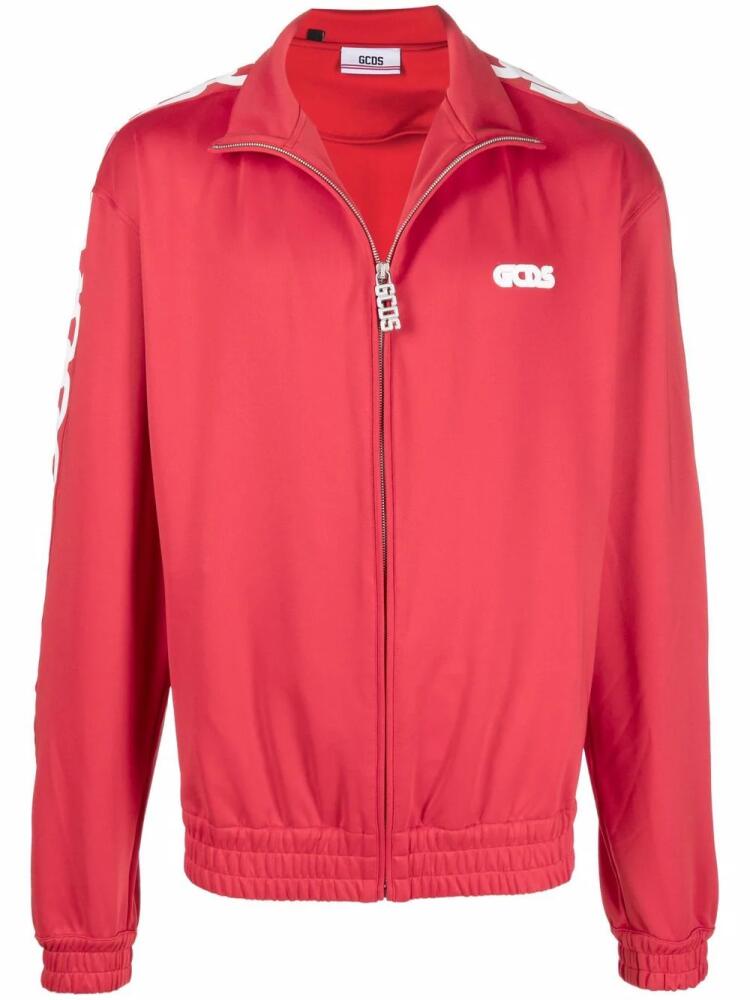 GCDS logo-print zip-up track jacket - Red Cover