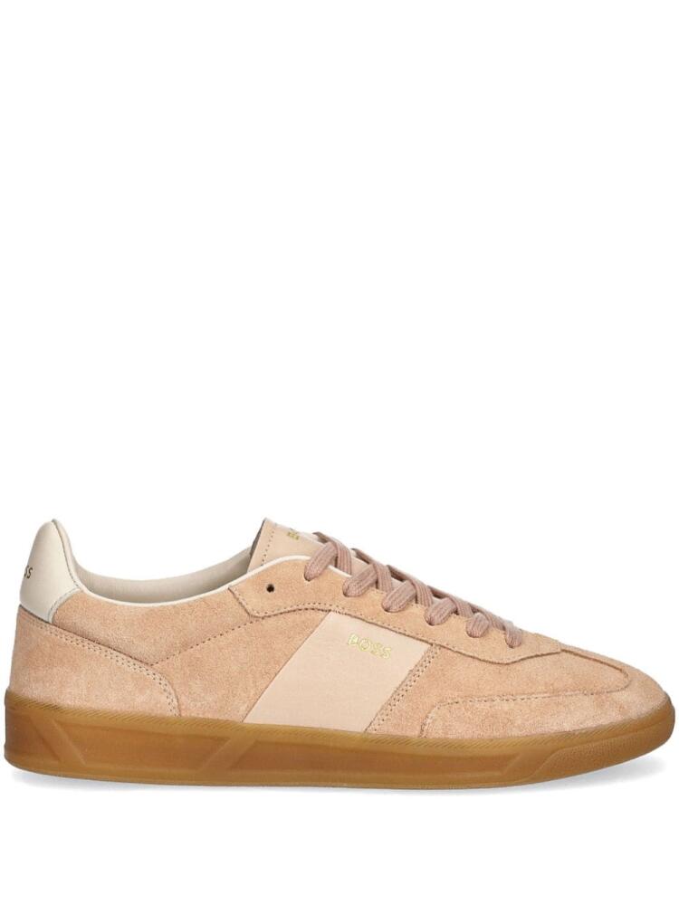 BOSS logo-print suede sneakers - Neutrals Cover