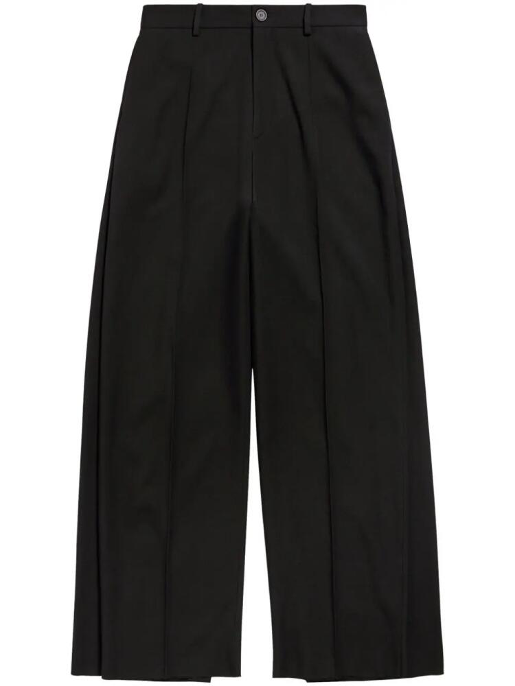 Balenciaga wool wide-leg tailored trousers - Black Cover