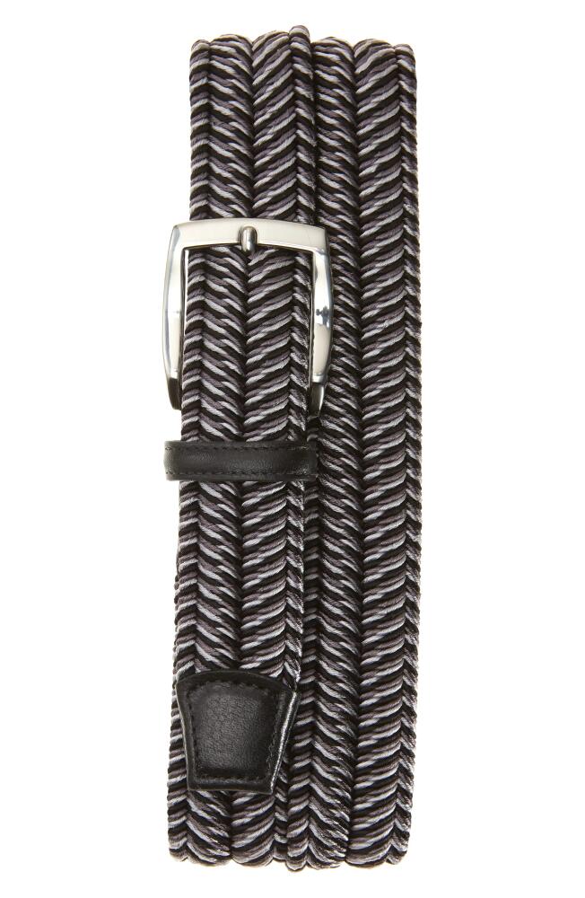 Torino Herringbone Woven Belt in Black/Grey Cover