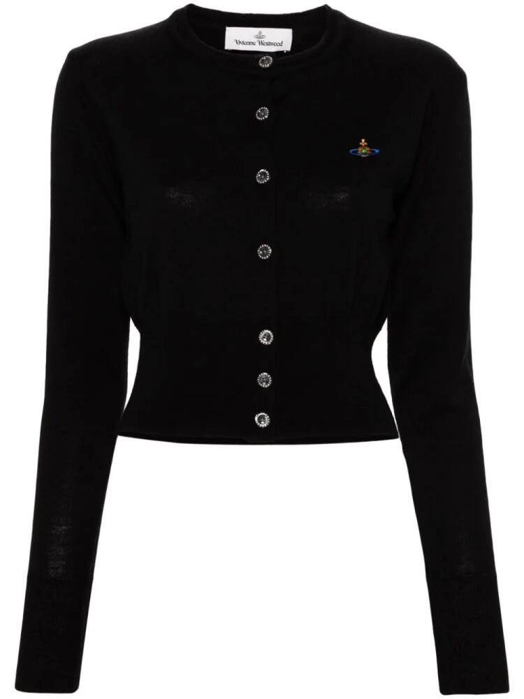 Vivienne Westwood Orb logo-embroidered wool cardigan - Black Cover