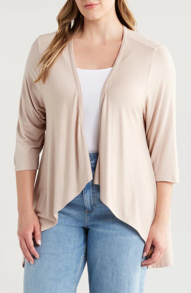 24seven Comfort Apparel Open Front Cardigan in Beige Cover