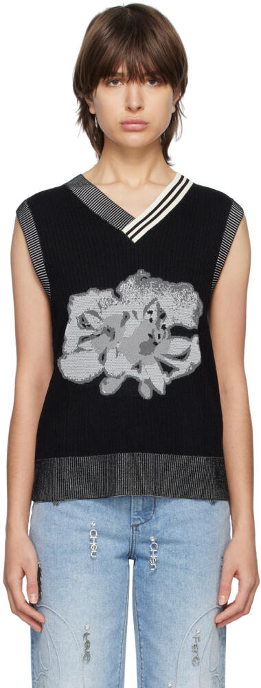 Feng Chen Wang Black Floral Vest Cover