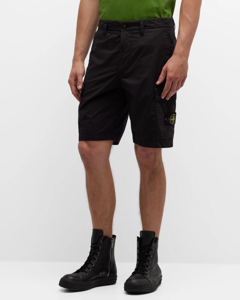 Stone Island Men's Stretch-Cotton Cargo Shorts Cover