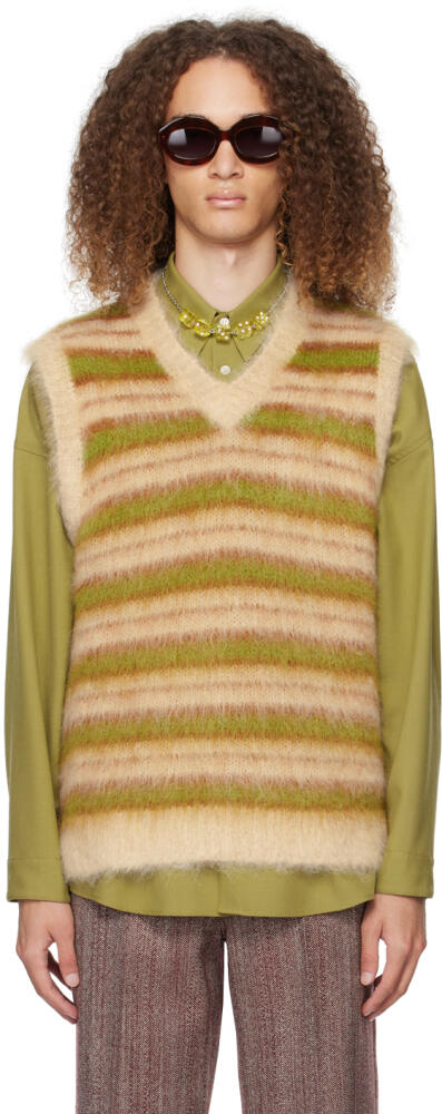 Marni Beige Striped Vest Cover