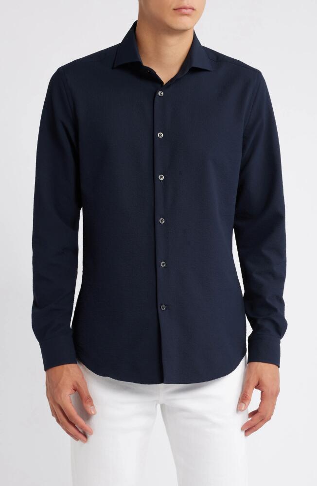 Reiss Spring Button-Up Shirt in Navy Cover