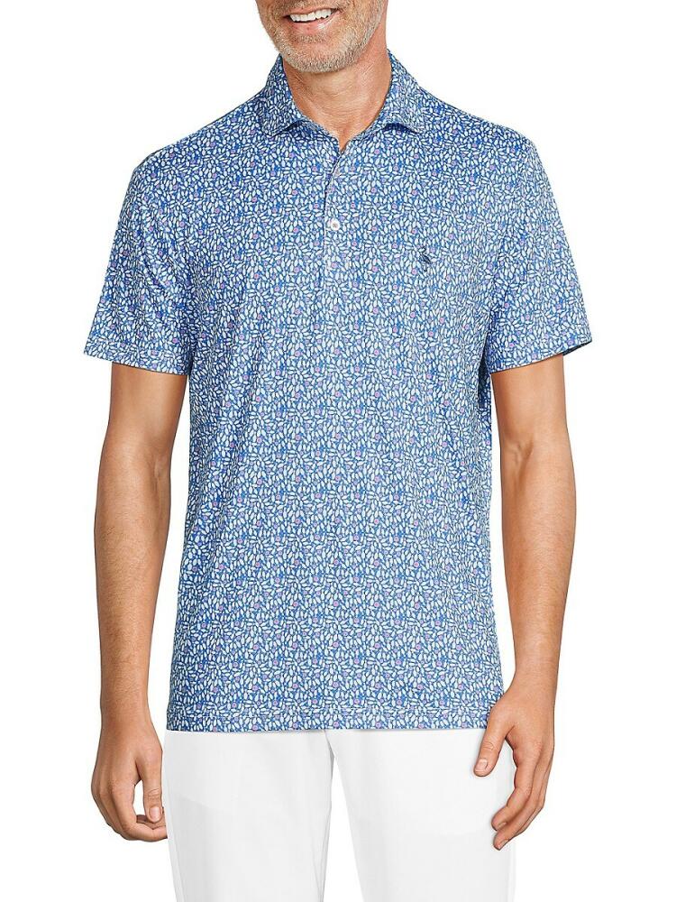 TailorByrd Men's Print Logo Polo - Admiral Blue Cover