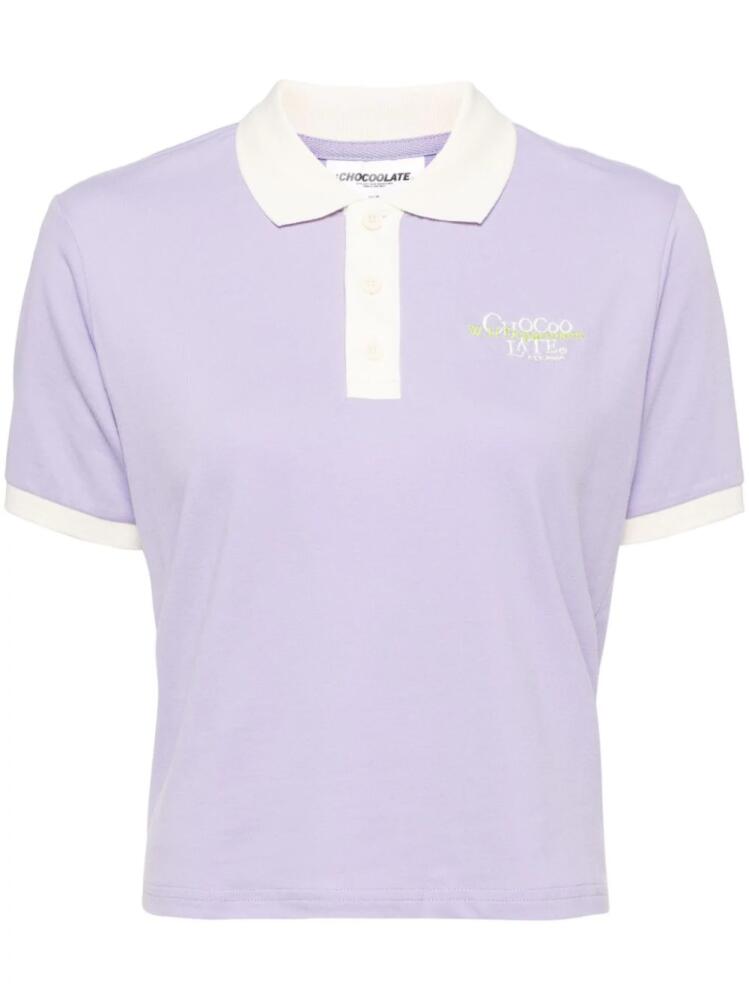 CHOCOOLATE embroidered-logo polo top - Purple Cover