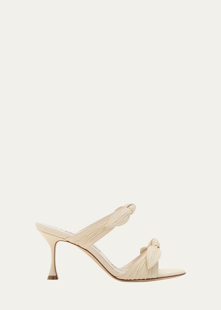 Manolo Blahnik Lollo Knotted Bow Slide Sandals Cover