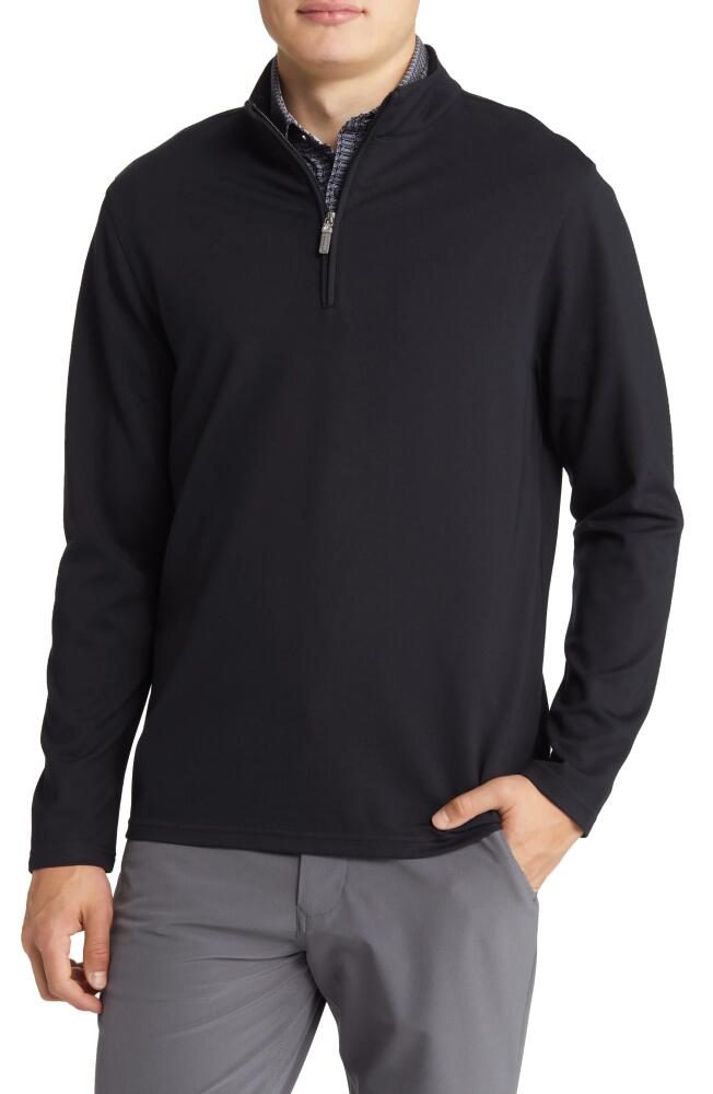 Mizzen+Main Men's ProFlex Performance Quarter Zip Golf Pullover in Black Solid Cover