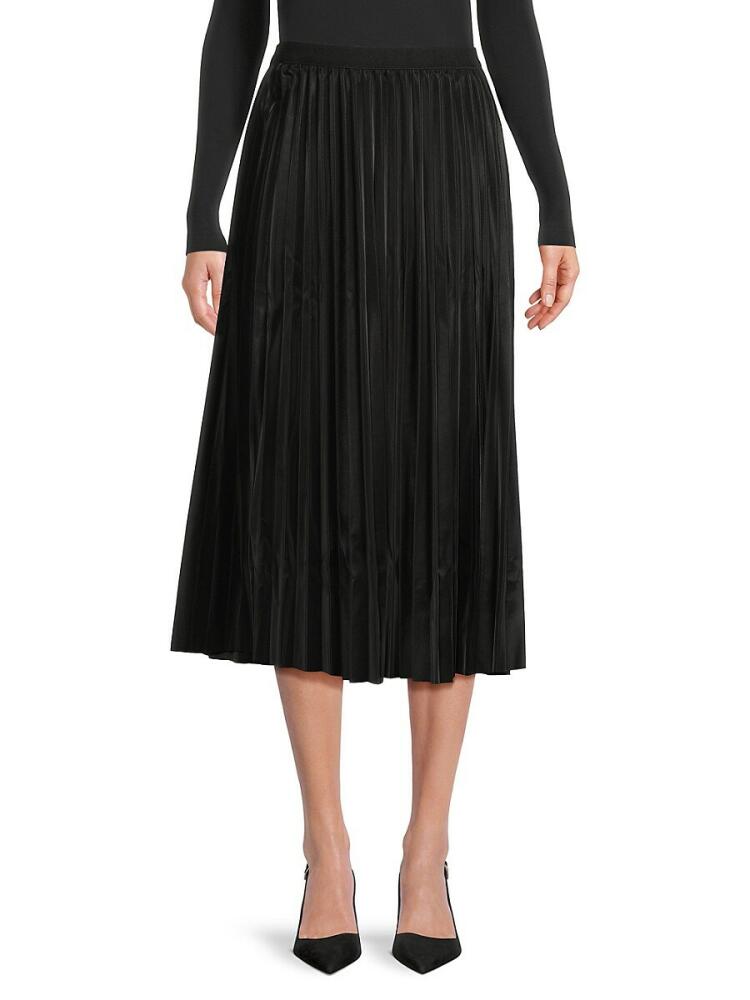 YAL New York Women's Pleated Midi Skirt - Black Cover