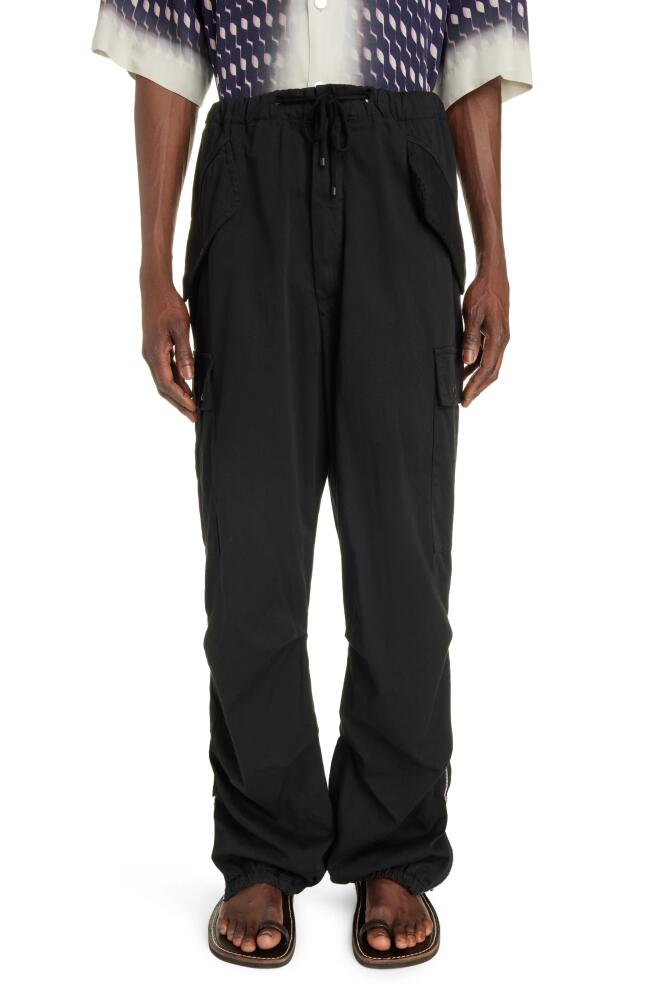 Dries Van Noten Pentin Cotton Twill Cargo Pants in Midnight Cover