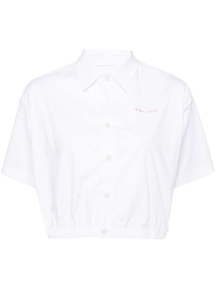 CHOCOOLATE cropped cotton blend shirt - White Cover