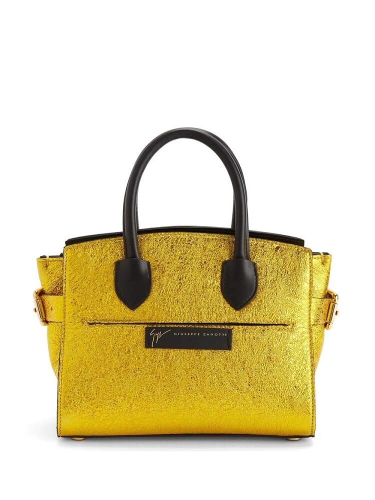 Giuseppe Zanotti mini metallic leather tote bag - Yellow Cover