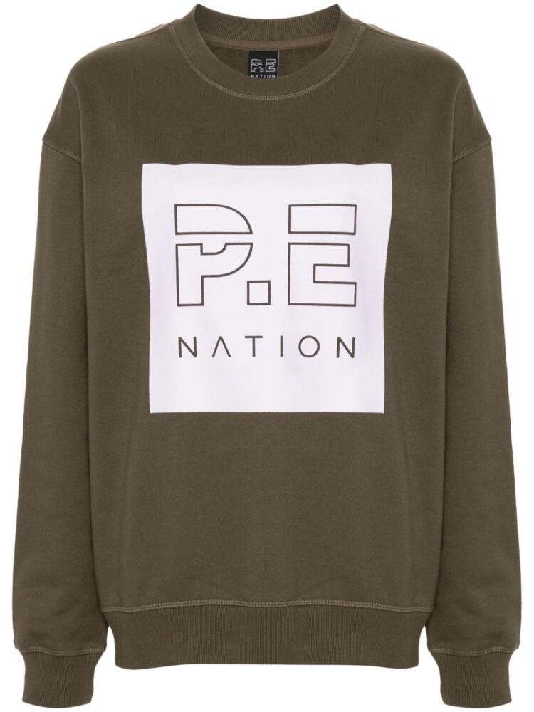 P.E Nation Cut Shot logo-print sweatshirt - Green Cover