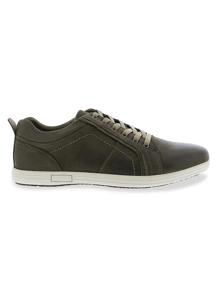 English Laundry Men's Aqua Low-Top Leather Sneakers - Army Cover