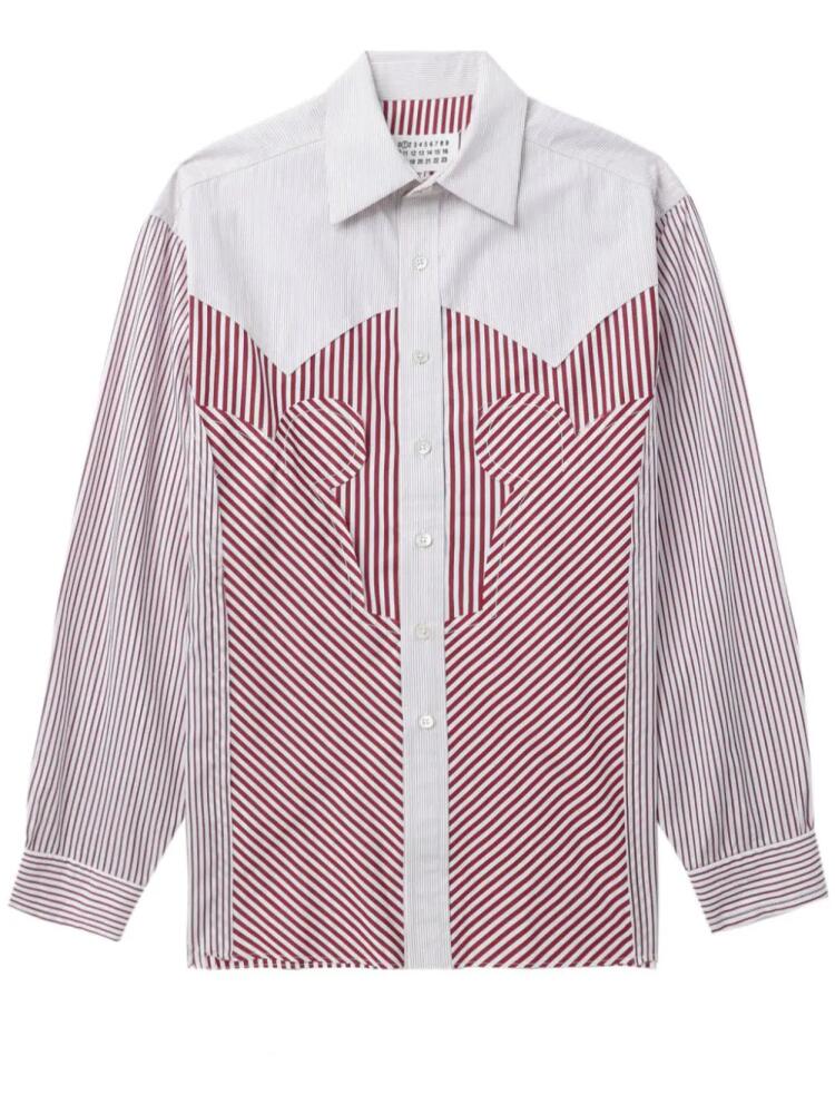 Maison Margiela striped cotton shirt - White Cover