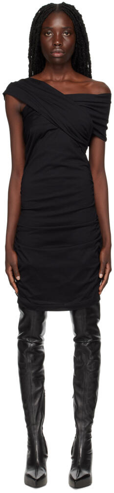 MSGM Black Asymmetrical Twist Minidress Cover